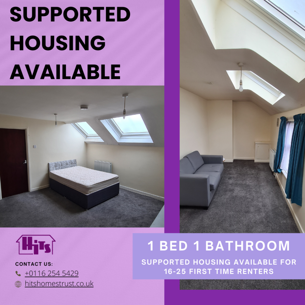 Supported housing available, call 0116 2545429